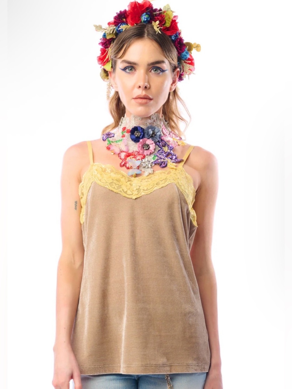 Aratta Velvet Dreams Cami size Small in vintage sand - NWT